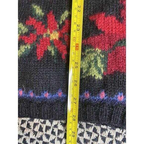 Vintage Talbots Wool Sweater Women's Hand Knit Bells Ducks Floral Pullover S - Picture 9 of 9